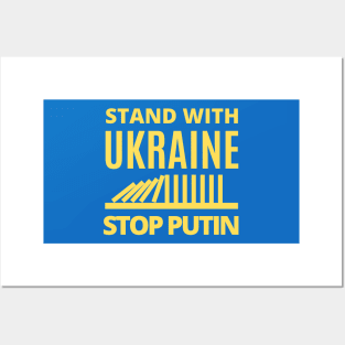 Stand With Ukraine, Stop Putin - Falling Dominoes Posters and Art